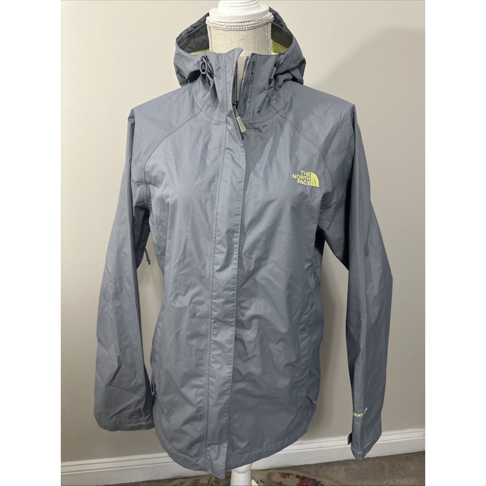 The North Face Women's Hyvent 2.5 Gray Full Zip Windjacket Hooded Jacket Large